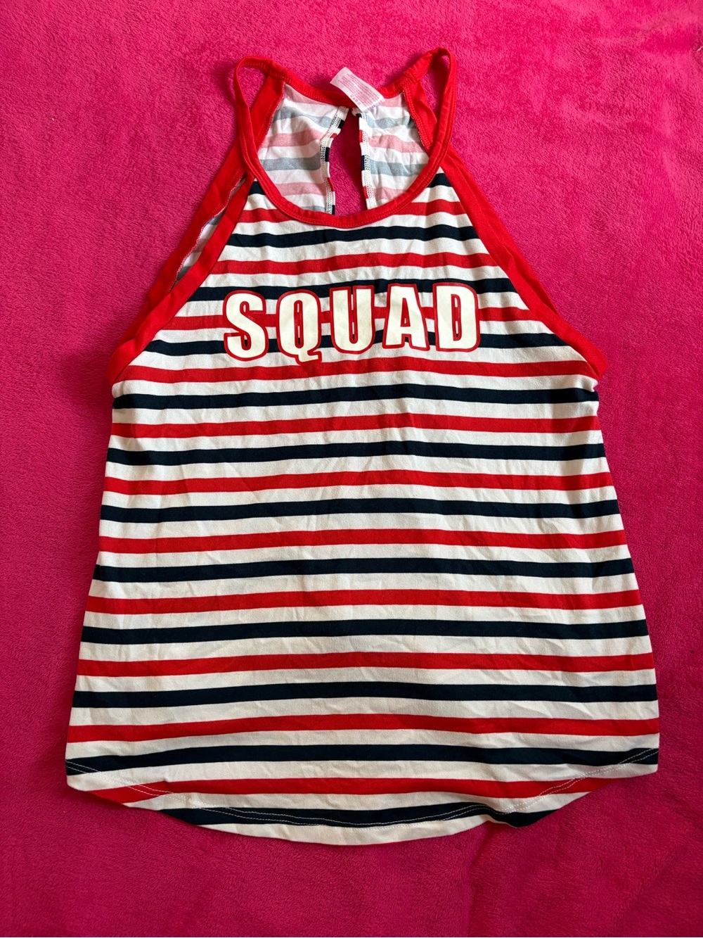 No Boundaries Red, White & Navy Striped 'SQUAD' Swim Coverup